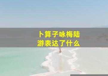 卜算子咏梅陆游表达了什么