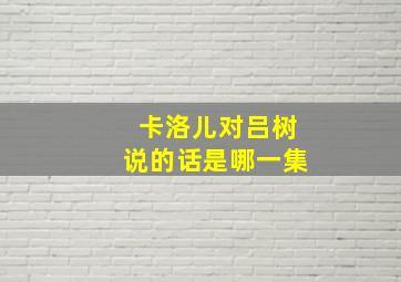 卡洛儿对吕树说的话是哪一集