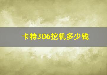 卡特306挖机多少钱