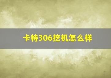 卡特306挖机怎么样