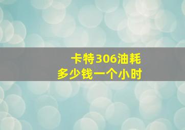 卡特306油耗多少钱一个小时