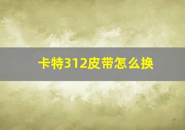 卡特312皮带怎么换