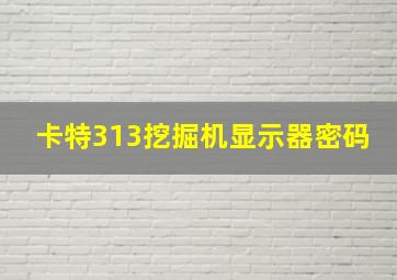 卡特313挖掘机显示器密码