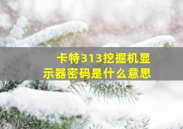 卡特313挖掘机显示器密码是什么意思