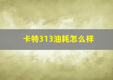 卡特313油耗怎么样