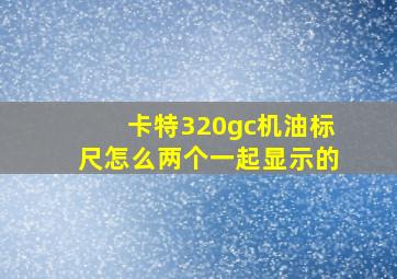 卡特320gc机油标尺怎么两个一起显示的