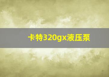 卡特320gx液压泵