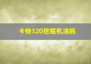 卡特320挖掘机油耗