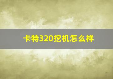 卡特320挖机怎么样