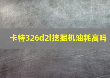 卡特326d2l挖掘机油耗高吗