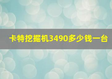 卡特挖掘机3490多少钱一台