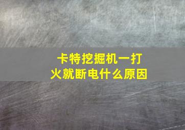 卡特挖掘机一打火就断电什么原因