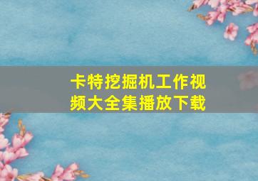 卡特挖掘机工作视频大全集播放下载