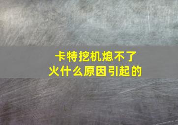 卡特挖机熄不了火什么原因引起的