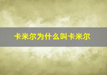 卡米尔为什么叫卡米尔