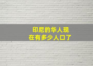 印尼的华人现在有多少人口了