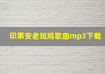 印第安老斑鸠歌曲mp3下载