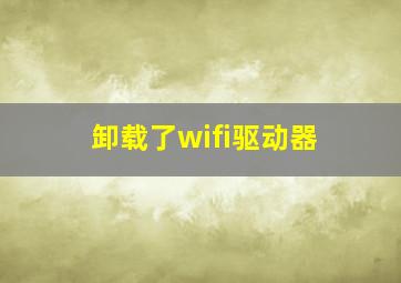 卸载了wifi驱动器