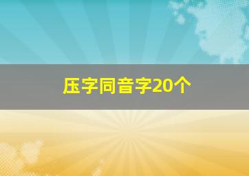 压字同音字20个