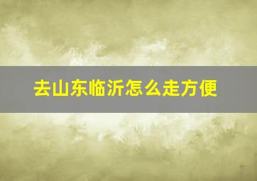 去山东临沂怎么走方便