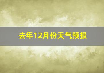 去年12月份天气预报