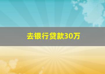 去银行贷款30万