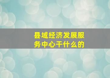 县域经济发展服务中心干什么的