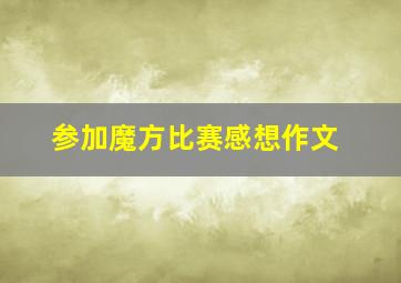 参加魔方比赛感想作文