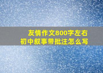 友情作文800字左右初中叙事带批注怎么写