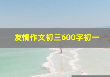 友情作文初三600字初一