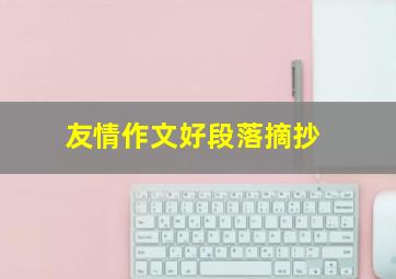 友情作文好段落摘抄