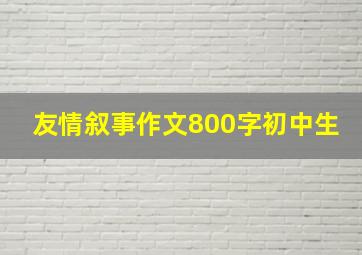 友情叙事作文800字初中生