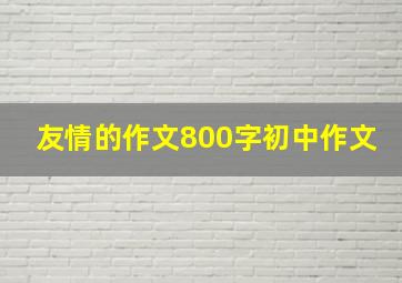 友情的作文800字初中作文