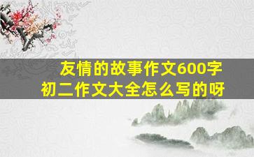 友情的故事作文600字初二作文大全怎么写的呀