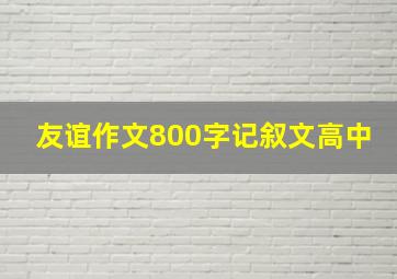 友谊作文800字记叙文高中