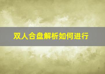 双人合盘解析如何进行