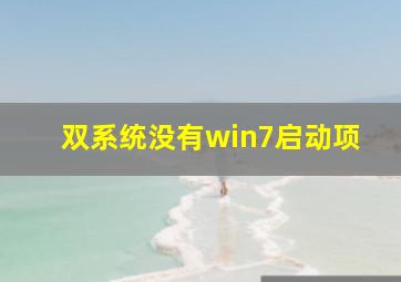 双系统没有win7启动项