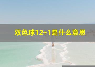 双色球12+1是什么意思