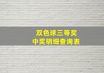 双色球三等奖中奖明细查询表