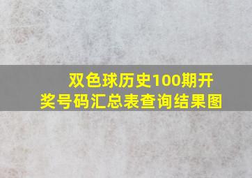 双色球历史100期开奖号码汇总表查询结果图