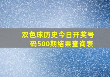 双色球历史今日开奖号码500期结果查询表