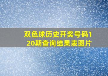 双色球历史开奖号码120期查询结果表图片