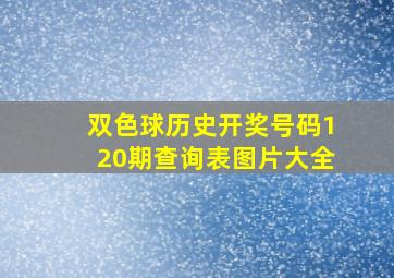 双色球历史开奖号码120期查询表图片大全