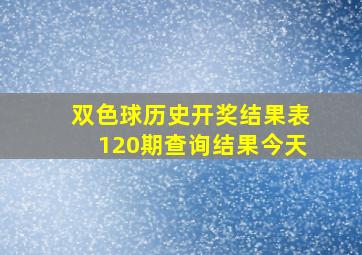 双色球历史开奖结果表120期查询结果今天