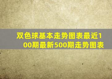 双色球基本走势图表最近100期最新500期走势图表