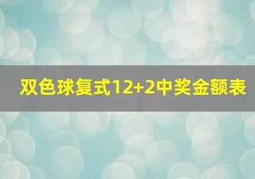 双色球复式12+2中奖金额表