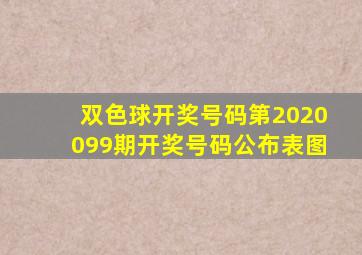 双色球开奖号码第2020099期开奖号码公布表图