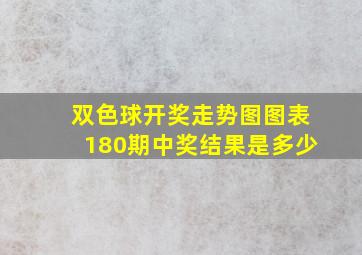 双色球开奖走势图图表180期中奖结果是多少