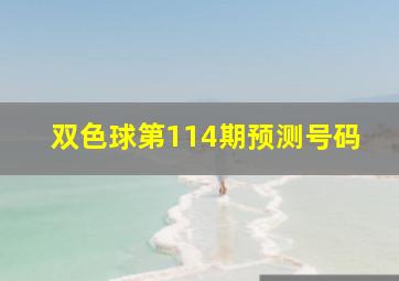 双色球第114期预测号码