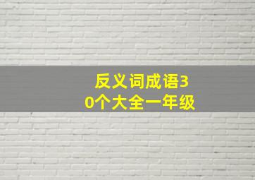 反义词成语30个大全一年级